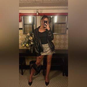 Free People Leather Mini Skirt